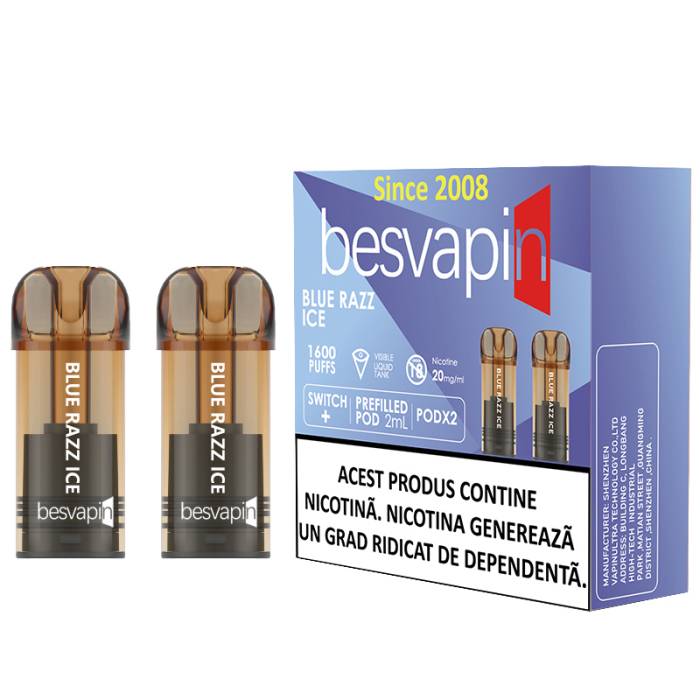 Cartus Besvapin 2x800 pufuri Blue Razz Ice 20 mg.